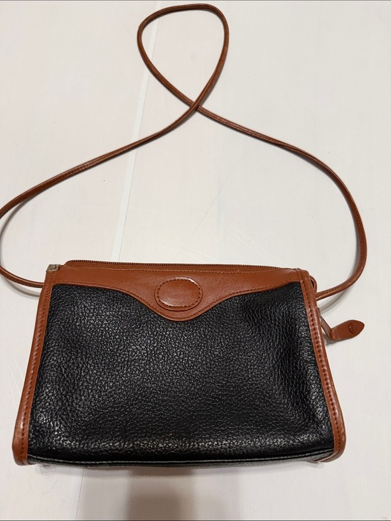 Oggi Domani Handbags - Oggi Domani Vintage Black /Brown Leather Crossbody Mini Bag